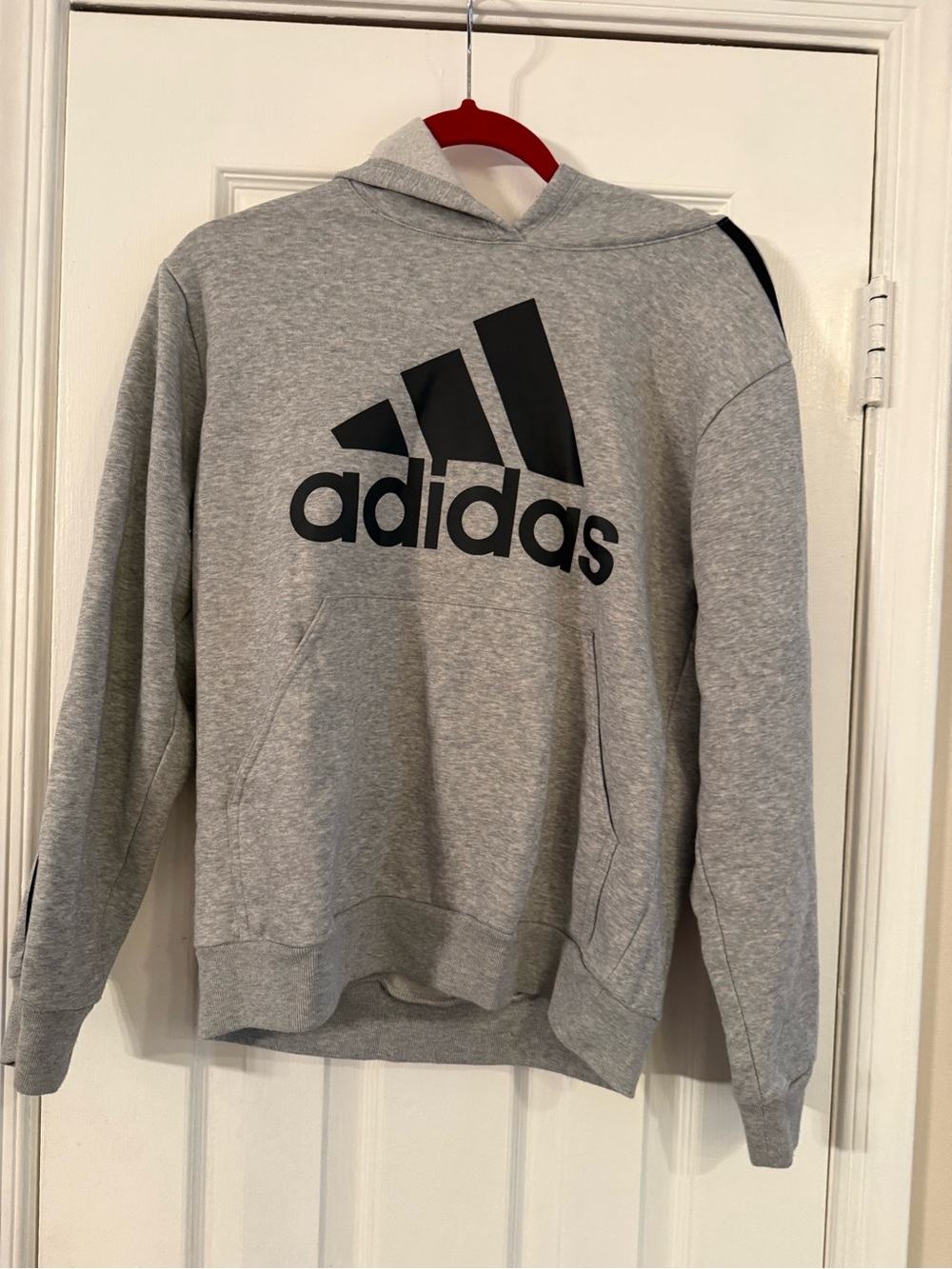 adidas Gray Pullover Hoodie with Black Logo